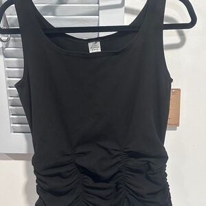 Magdalena Black Ruched Tank Top Sleeveless Stretchy M / 8-10 NWT